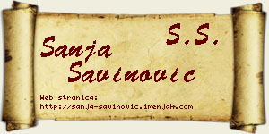 Sanja Savinović vizit kartica
